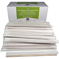 500 Paletinas de Madera envueltos Individualmente en Papel de 17.8 cm. Palitos de café Desechables- Palitos removedores…